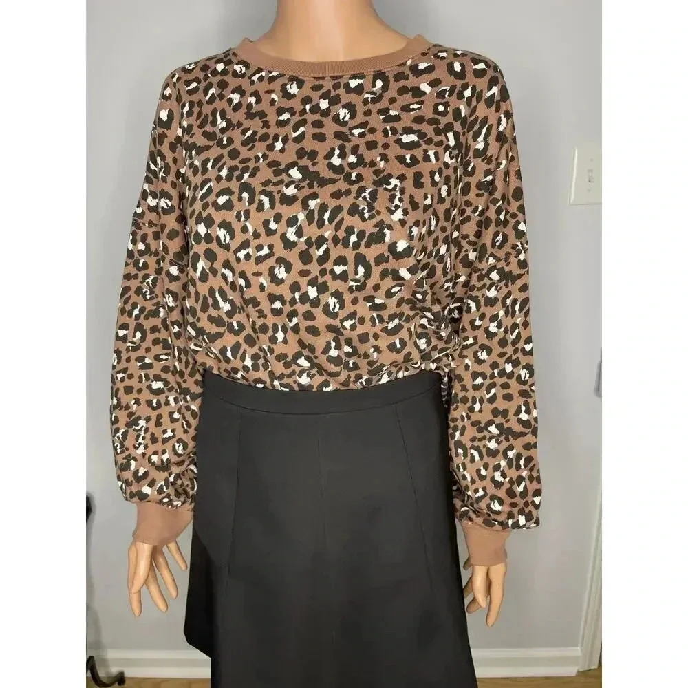 Rails Reeves Mountain Leopard crew neck sweater size M New - Picture 5 of 13
